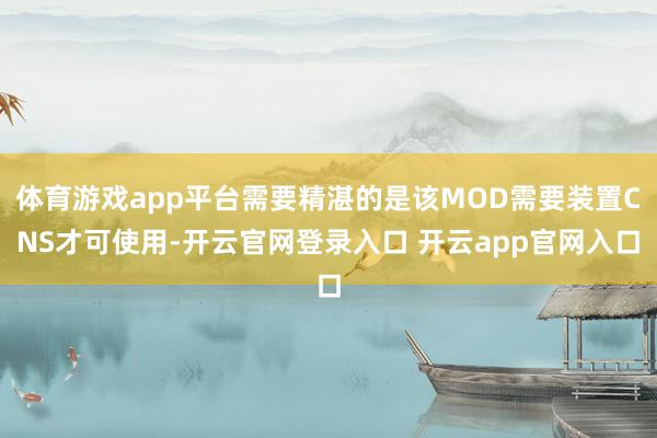体育游戏app平台需要精湛的是该MOD需要装置CNS才可使用-开云官网登录入口 开云app官网入口