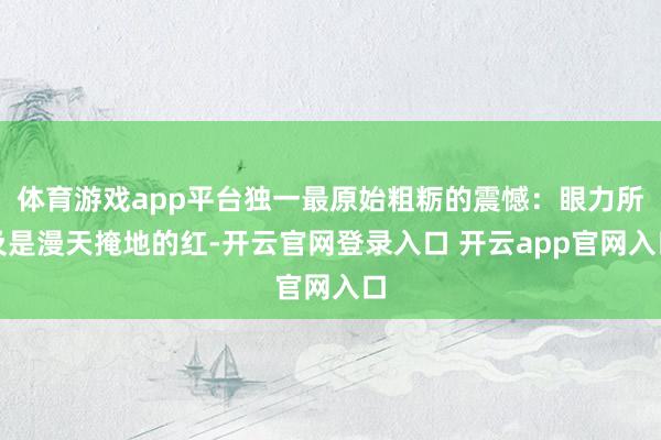 体育游戏app平台独一最原始粗粝的震憾：眼力所及是漫天掩地的红-开云官网登录入口 开云app官网入口