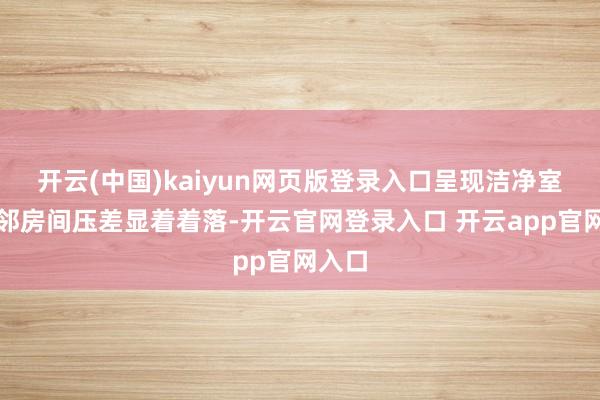 开云(中国)kaiyun网页版登录入口呈现洁净室与相邻房间压差显着着落-开云官网登录入口 开云app官网入口