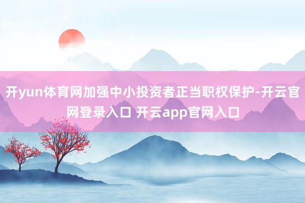 开yun体育网加强中小投资者正当职权保护-开云官网登录入口 开云app官网入口