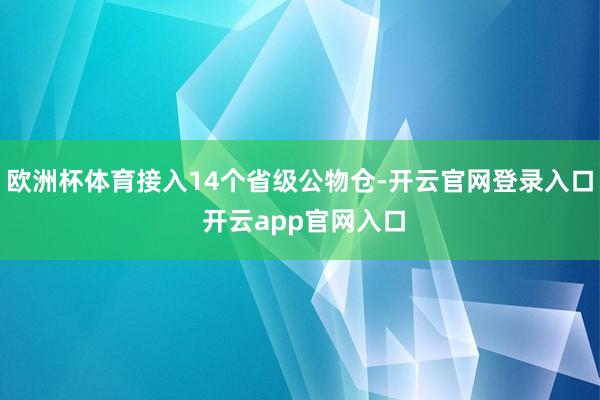 欧洲杯体育接入14个省级公物仓-开云官网登录入口 开云app官网入口