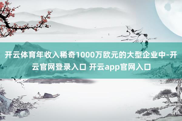 开云体育年收入稀奇1000万欧元的大型企业中-开云官网登录入口 开云app官网入口