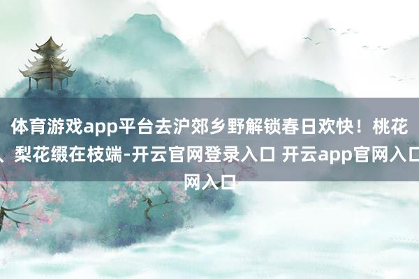 体育游戏app平台去沪郊乡野解锁春日欢快！桃花、梨花缀在枝端-开云官网登录入口 开云app官网入口
