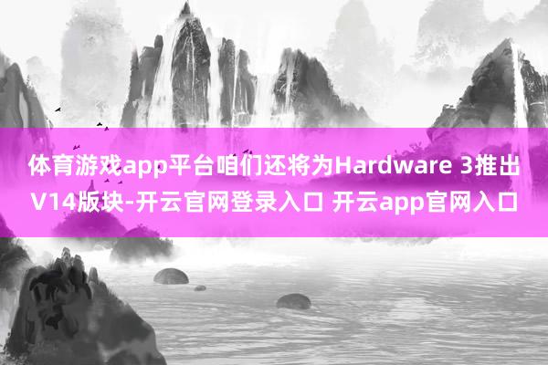 体育游戏app平台咱们还将为Hardware 3推出V14版块-开云官网登录入口 开云app官网入口