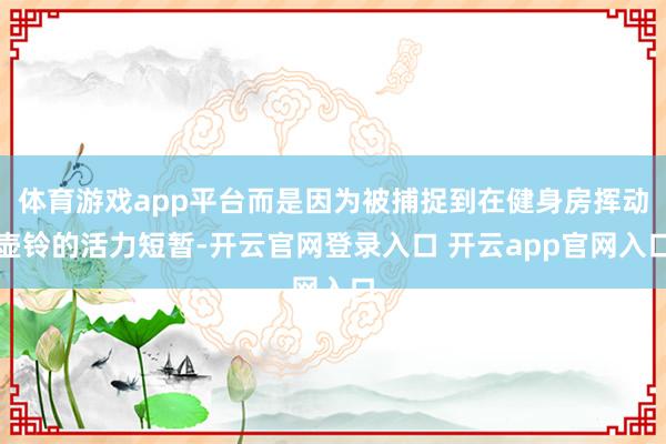 体育游戏app平台而是因为被捕捉到在健身房挥动壶铃的活力短暂-开云官网登录入口 开云app官网入口