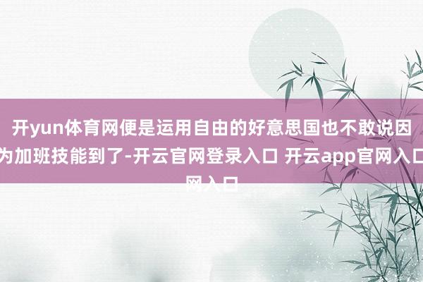 开yun体育网便是运用自由的好意思国也不敢说因为加班技能到了-开云官网登录入口 开云app官网入口