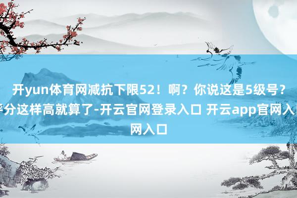 开yun体育网减抗下限52！啊？你说这是5级号？评分这样高就算了-开云官网登录入口 开云app官网入口