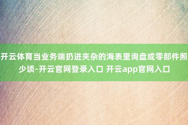 开云体育当业务端扔进夹杂的海表里询盘或零部件照少顷-开云官网登录入口 开云app官网入口