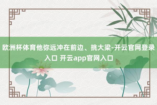 欧洲杯体育他弥远冲在前边、挑大梁-开云官网登录入口 开云app官网入口