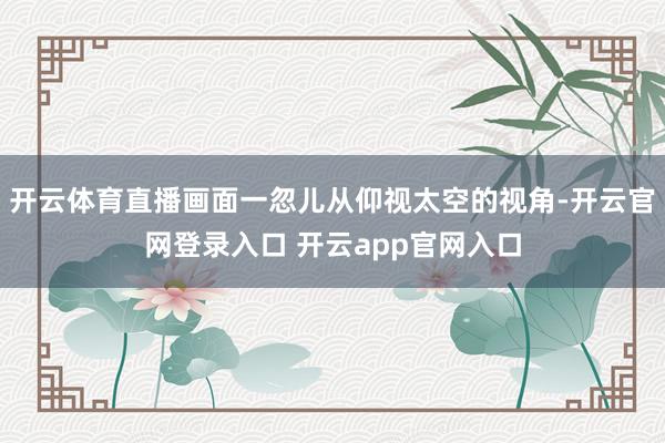 开云体育直播画面一忽儿从仰视太空的视角-开云官网登录入口 开云app官网入口