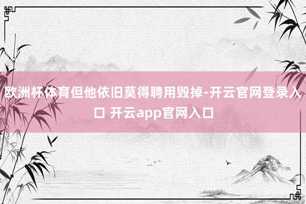 欧洲杯体育但他依旧莫得聘用毁掉-开云官网登录入口 开云app官网入口